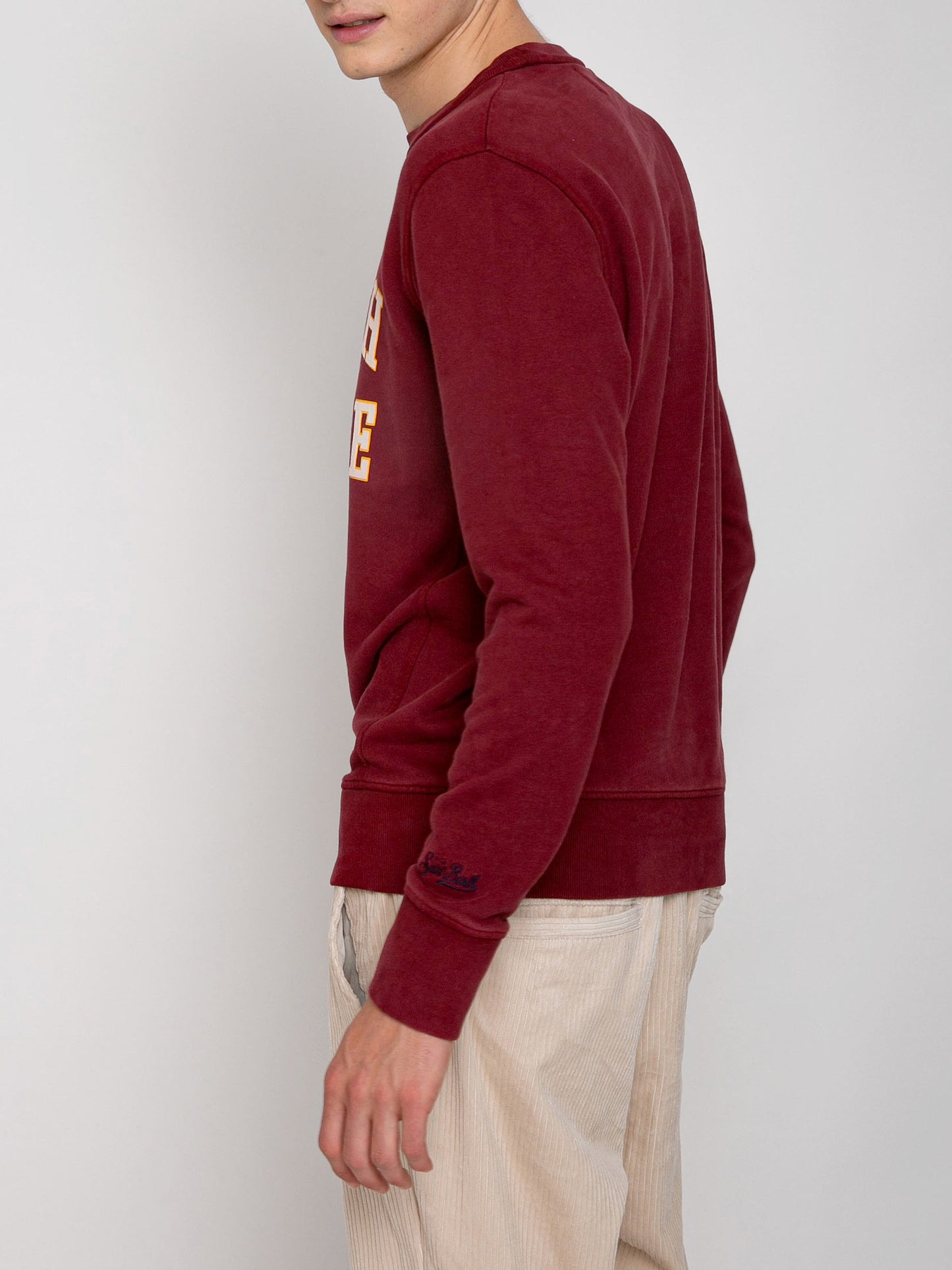 Burgundy sweatshirt St. Barth College print - MC2 Saint Barth