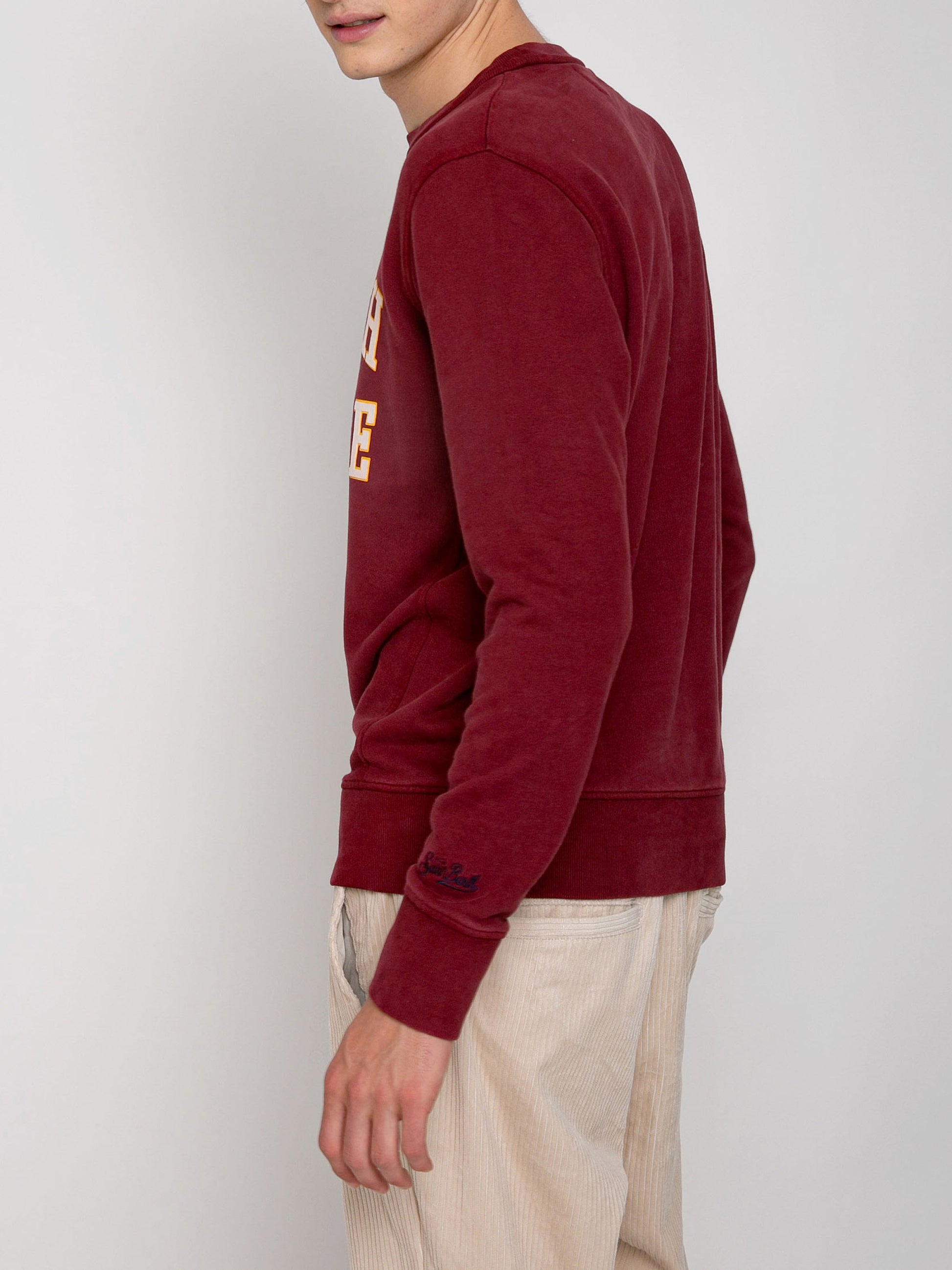 Burgundy sweatshirt St. Barth College print - MC2 Saint Barth