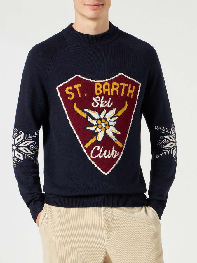 Mc2 Saint Barth Maglia da uomo mezzo dolcevita con stampa Alpine jacquard