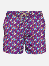 Man light fabric swim shorts with Aperol Spritz print | APEROL SPECIAL EDITION