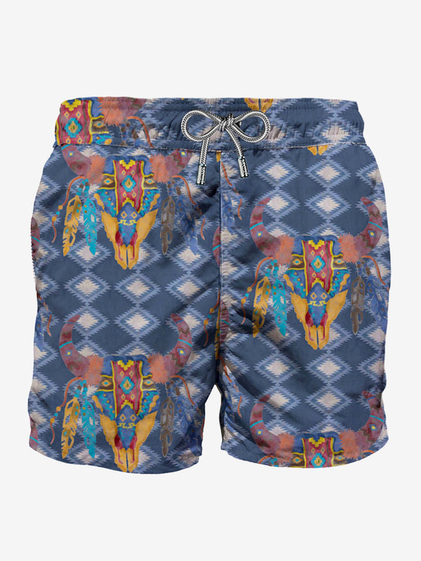 Man classic swim shorts with print