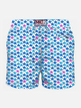 Herren-Badeshorts aus leichtem Stoff mit Seestern-Print