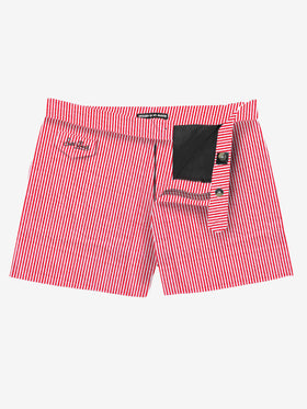 Badeshorts für Herren mit roten Streifen