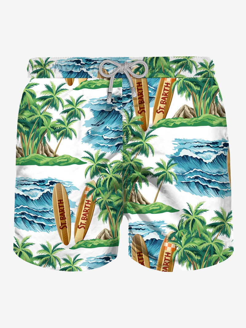 Costume da bagno di media lunghezza con stampa hawaiana