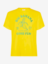 Man cotton t-shirt with banana print