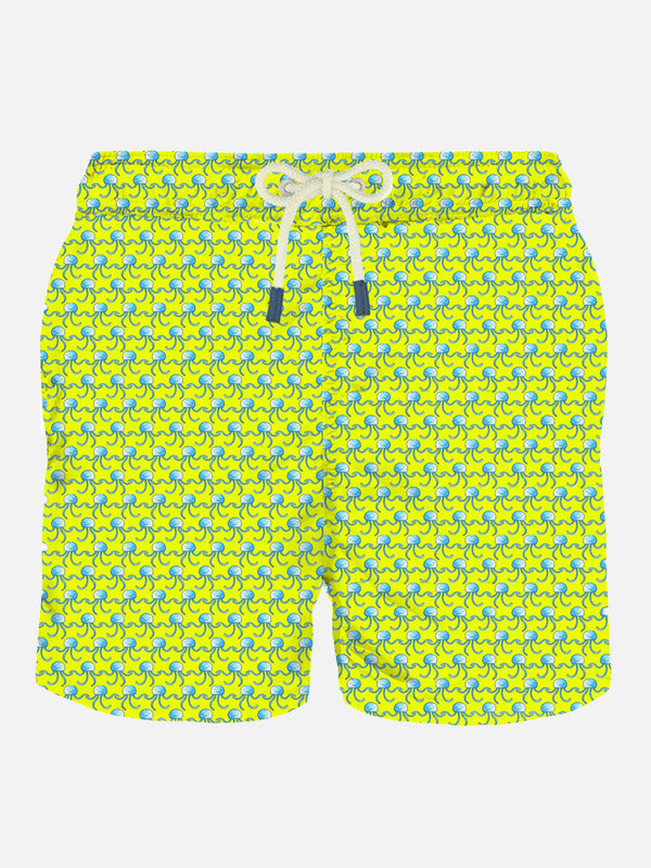 Herren-Badeshorts mit Quallen-Fluo-Print