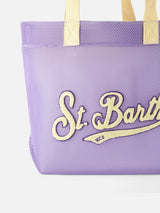 Borsa shopper in rete viola con toppa in spugna | MELISSA SATTA SPECIAL EDITION