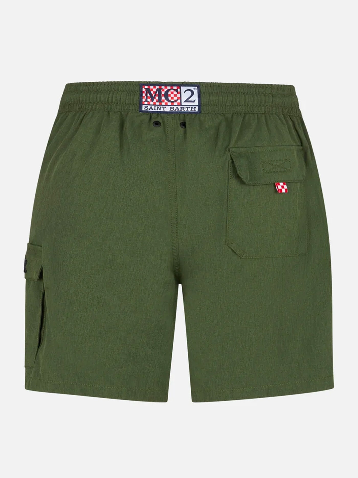 Man military green comfort and stretch swim shorts - MC2 Saint Barth