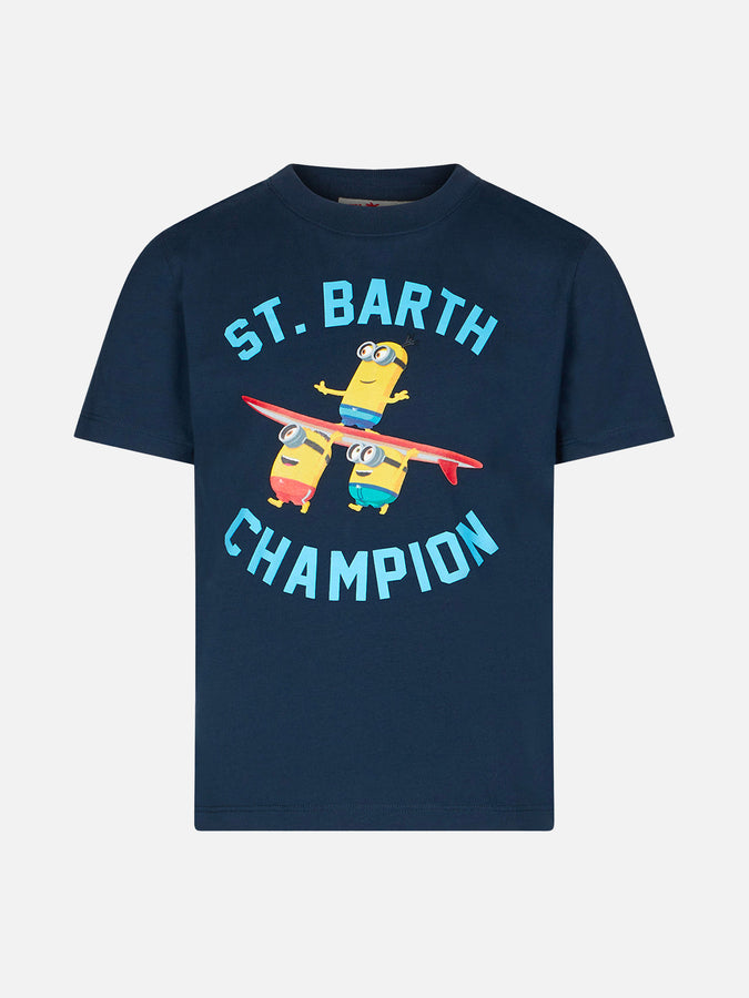 Mc2 Saint Barth T-shirt da bambino in cotone con stampa St. Barth Champion Minions | MINIONS EDIZIONE SPECIALE