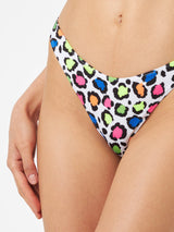 Costume da bagno da donna sgambato con stampa animalier multicolor