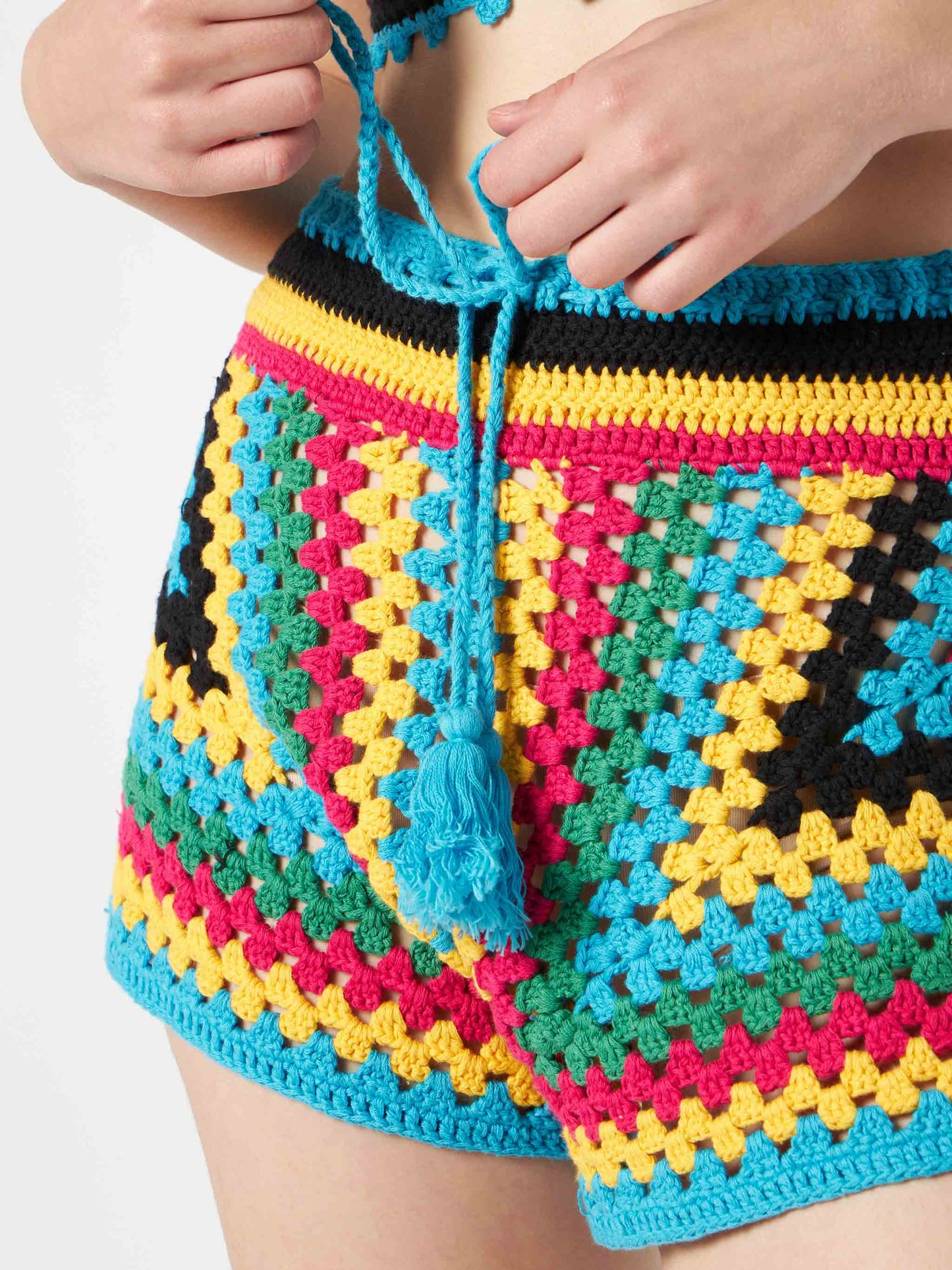 Multicolor crochet shorts - MC2 Saint Barth