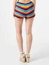 Multicolor crochet shorts