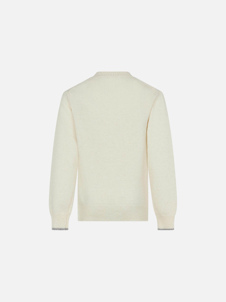 Girl crewneck sweater with All I need is snow lettering - MC2 Saint Barth