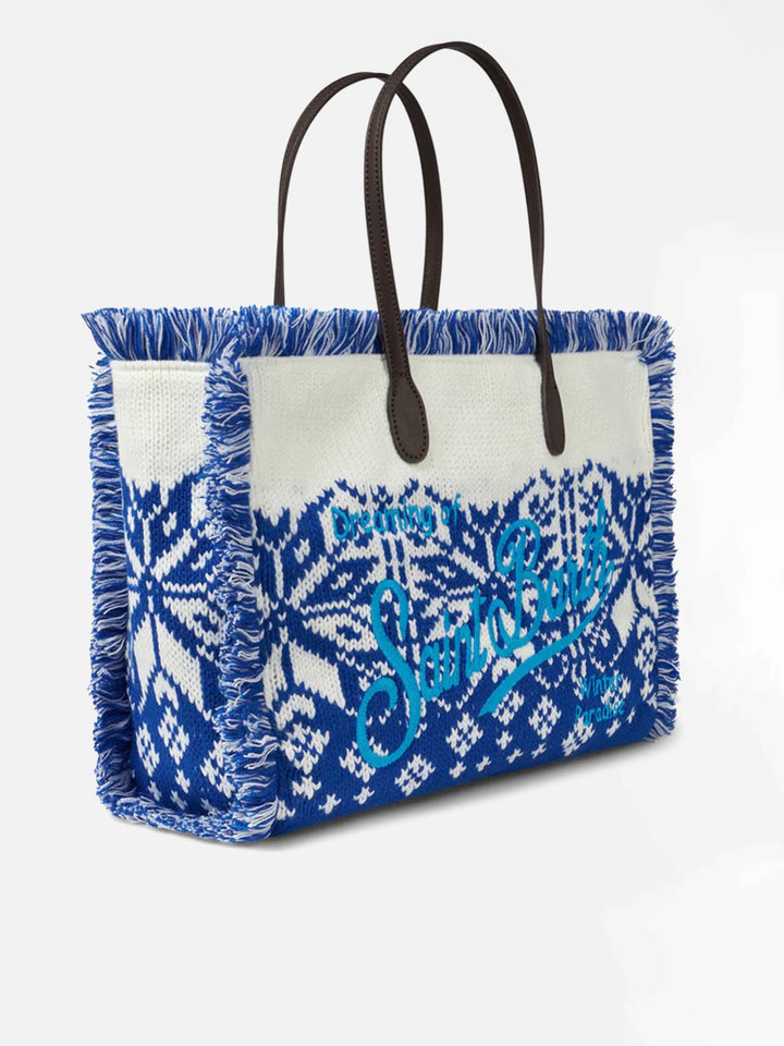 Vanity wooly shoulder bag with nordic pattern - MC2 Saint Barth