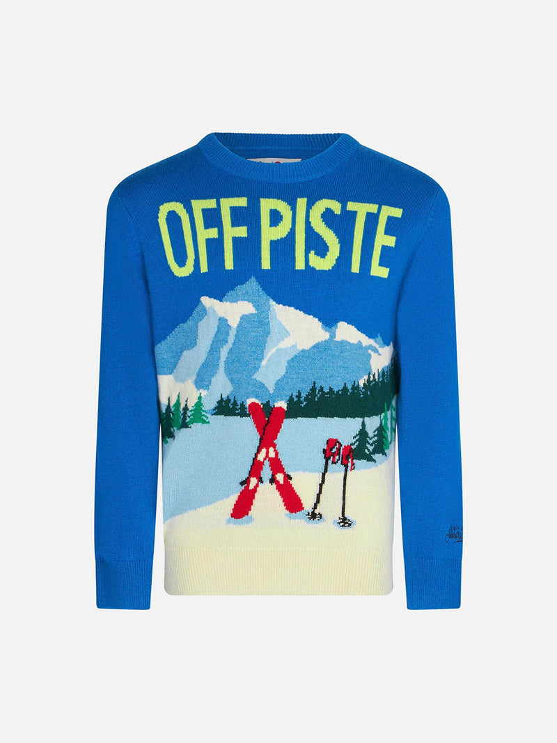 Boy sweater with mountains postcard print