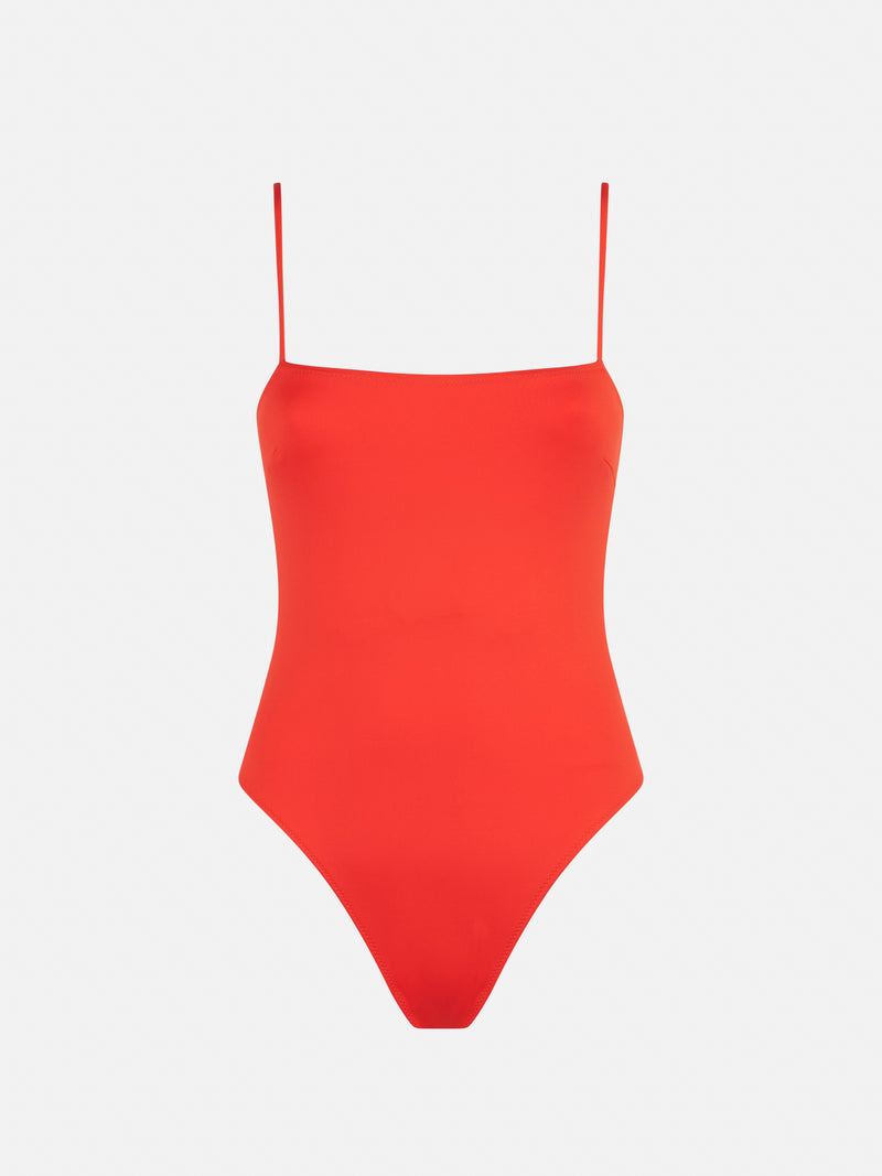 Einteiliger Damen-Badeanzug in Orange