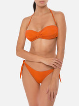 Orange Draped Bandeau Bikini