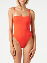 Einteiliger Damen-Badeanzug in Orange