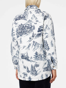 Woman quilted padded jacket with bandanna print - MC2 Saint Barth