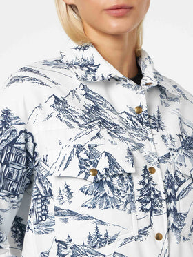 Woman quilted padded jacket with bandanna print - MC2 Saint Barth