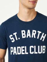Herren-T-Shirt aus Baumwolle im Vintage-Stil mit St. Barth Padel Club-Aufdruck