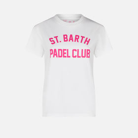 Woman cotton t-shirt with St. Barth Padel Club print - MC2 Saint Barth