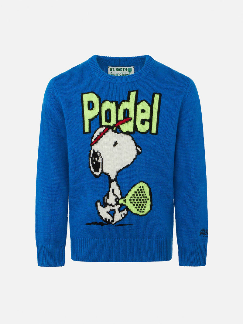 Boy crewneck sweater with Snoopy padel jacquard print | SNOOPY - PEANUTS™ SPECIAL EDITION