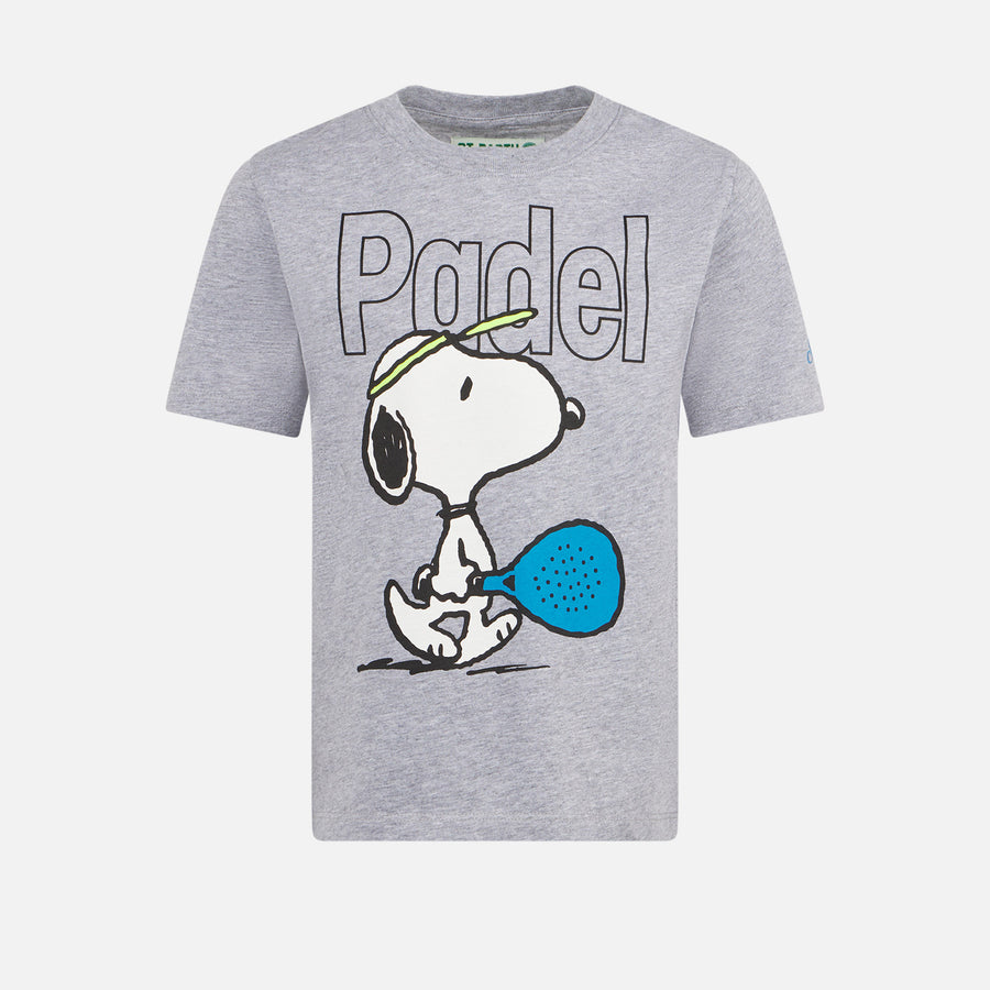 Mc2 Saint Barth T-shirt da bambino in cotone pesante con stampa Snoopy amante del padel | EDIZIONE SPECIALE SNOOPY PEANUTS™