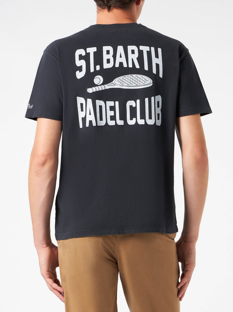 T-shirt da uomo in cotone pesante con ricamo St. Barth