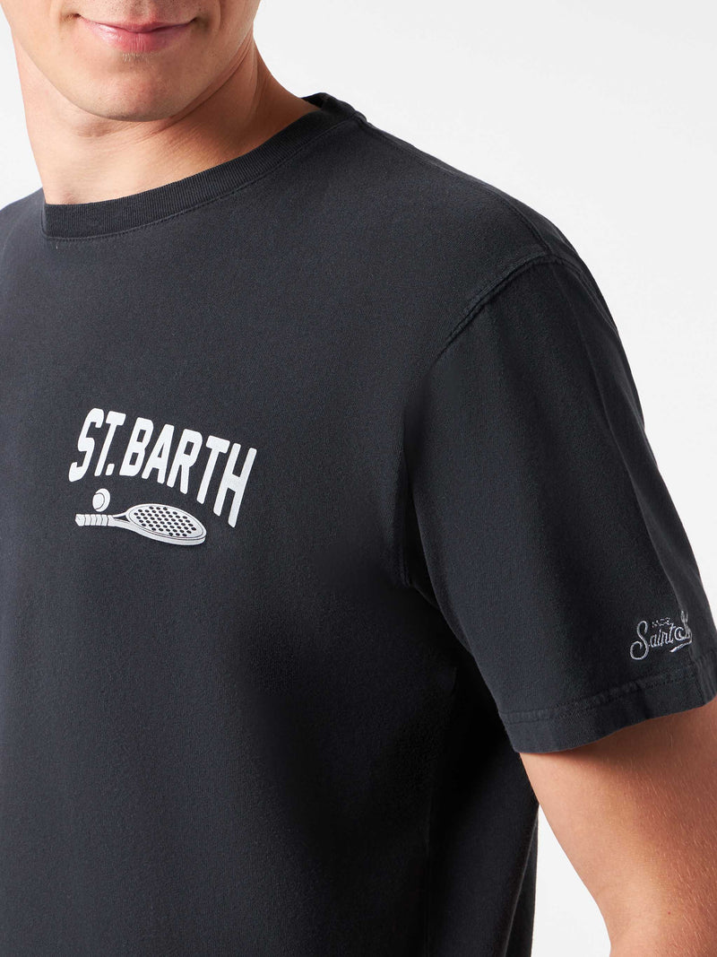 Herren-T-Shirt aus schwerer Baumwolle mit St. Barth-Stickerei