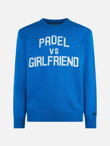 Maglia da uomo girocollo con stampa jacquard Padel vs Girlfriend