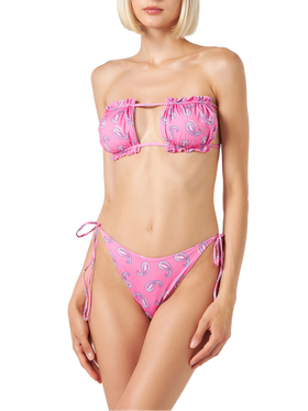 Woman bandeau top swimsuit with paisley print - MC2 Saint Barth
