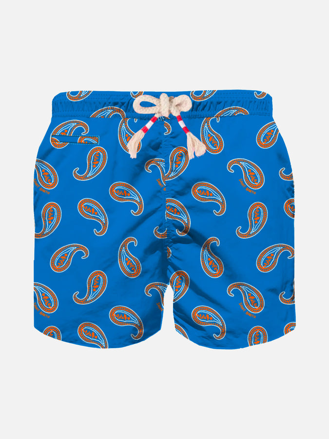 Mc2 Saint Barth Costume da bagno da bambino stampa paisley bluette