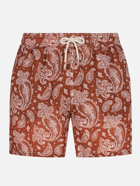 Man linen swim shorts with paisley print - MC2 Saint Barth