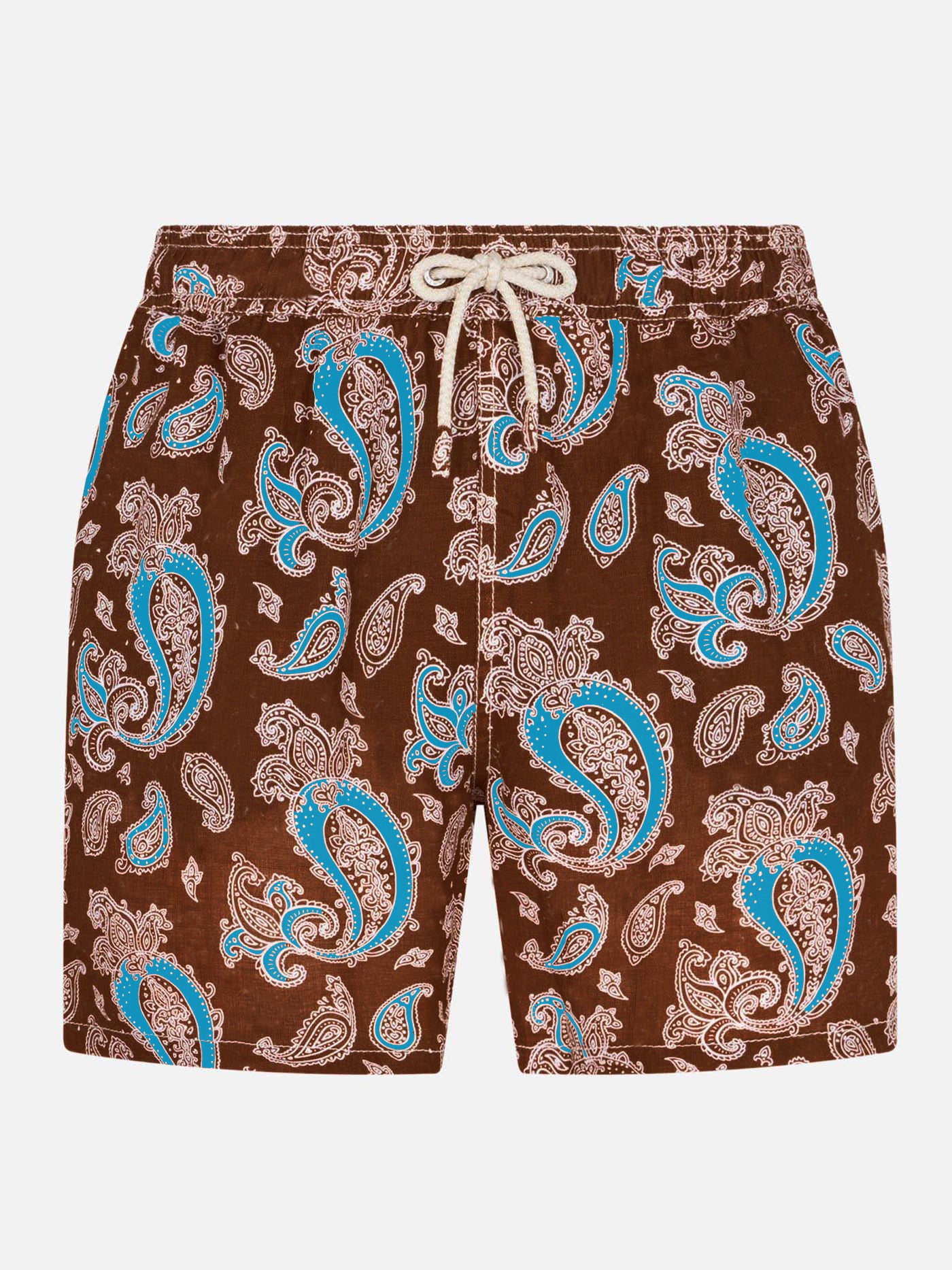 Man linen swim shorts with paisley print - MC2 Saint Barth