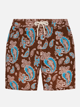 Man linen swim shorts with paisley print - MC2 Saint Barth