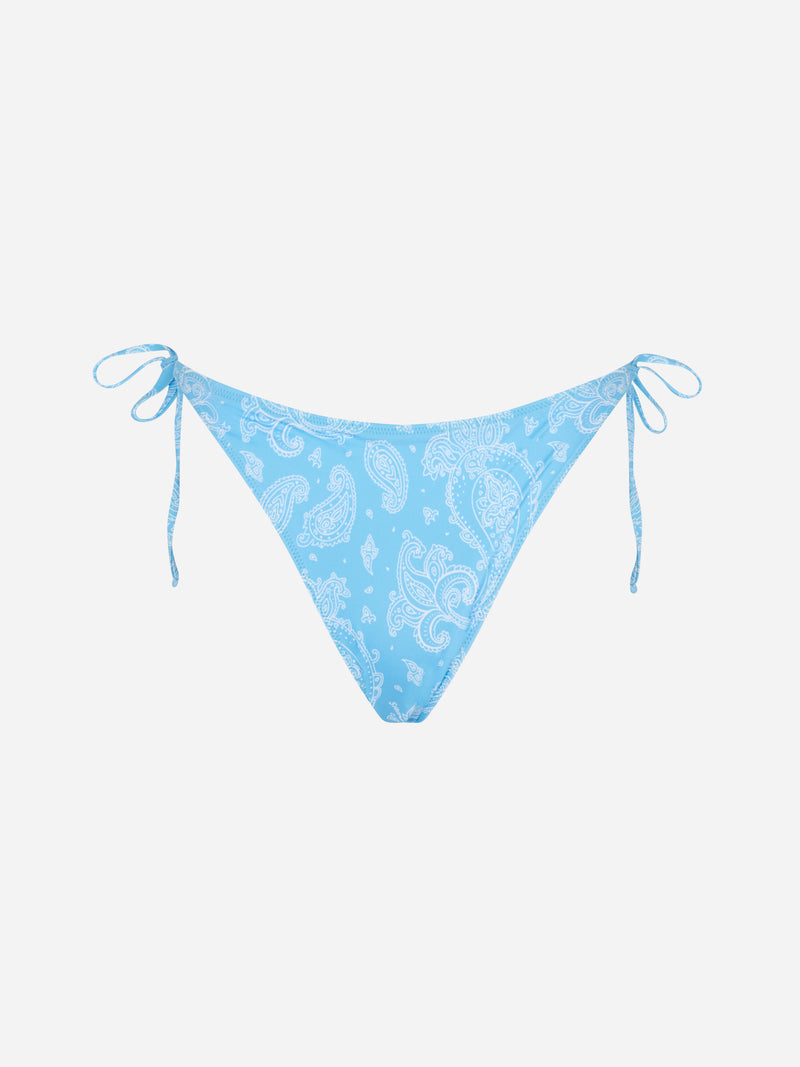 Woman swim briefs with paisley print