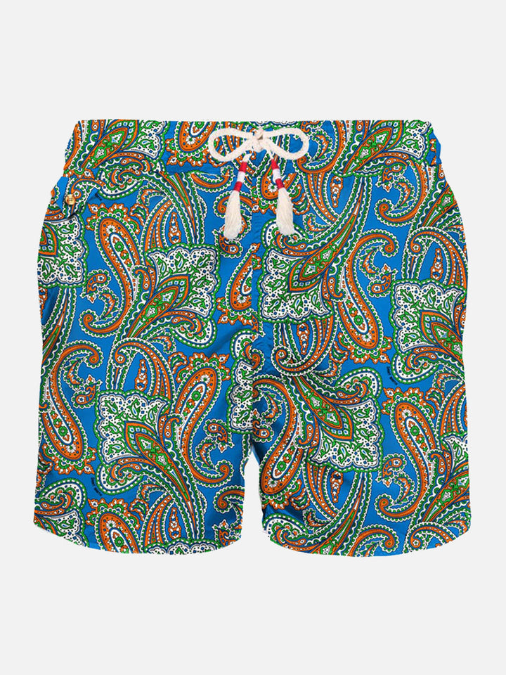 Man light fabric swim shorts with paisley print - MC2 Saint Barth