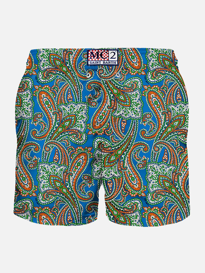Man light fabric swim shorts with paisley print - MC2 Saint Barth