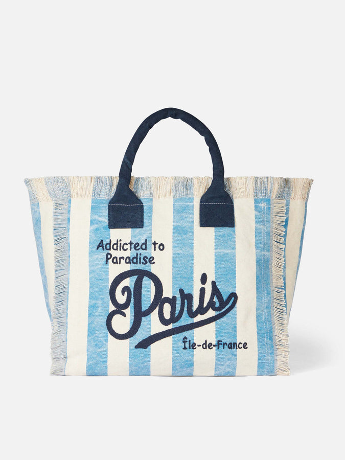 Mc2 Saint Barth Borsa a spalla Vanity in canvas con stampa Paris