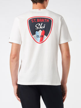 Man heavy cotton t-shirt with St. Barth Ski patch - MC2 Saint Barth