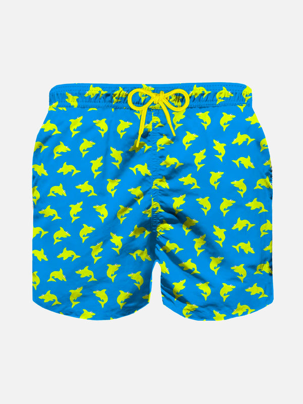 Boy swim shorts with shark print