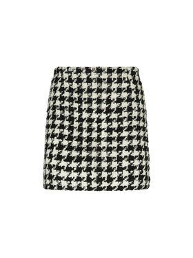 Woman wooly skirt with pied de poule print - MC2 Saint Barth