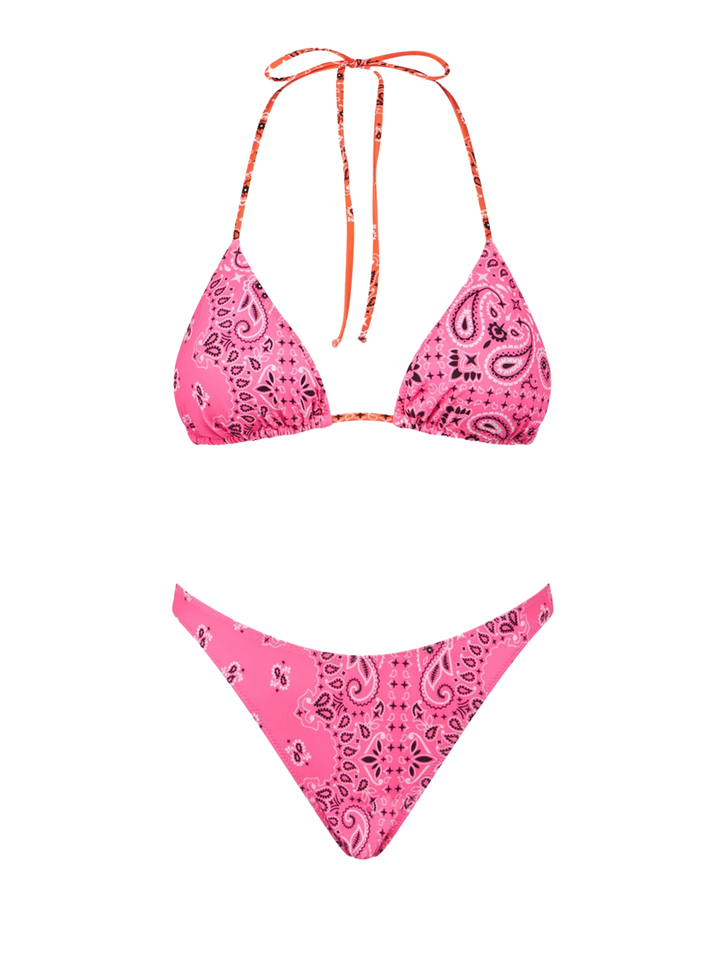 Woman triangle bikini with bandanna print - MC2 Saint Barth