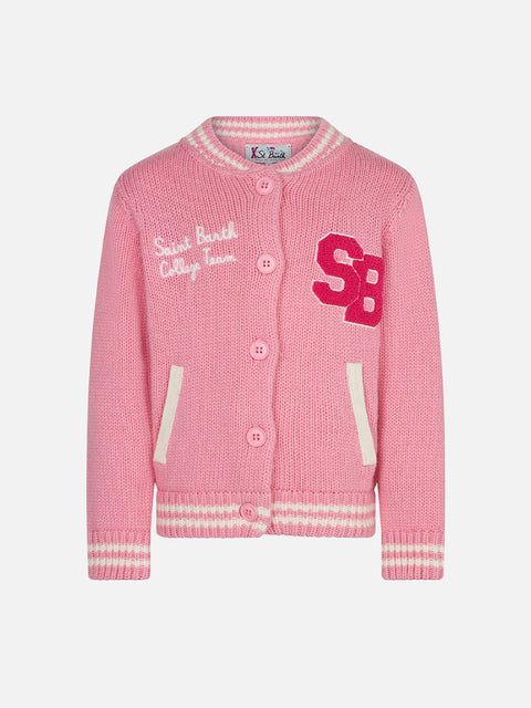 Girl pink college cardigan - MC2 Saint Barth