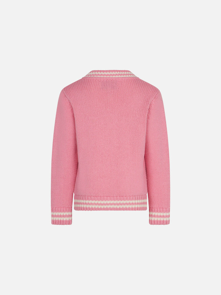 Girl pink college cardigan - MC2 Saint Barth