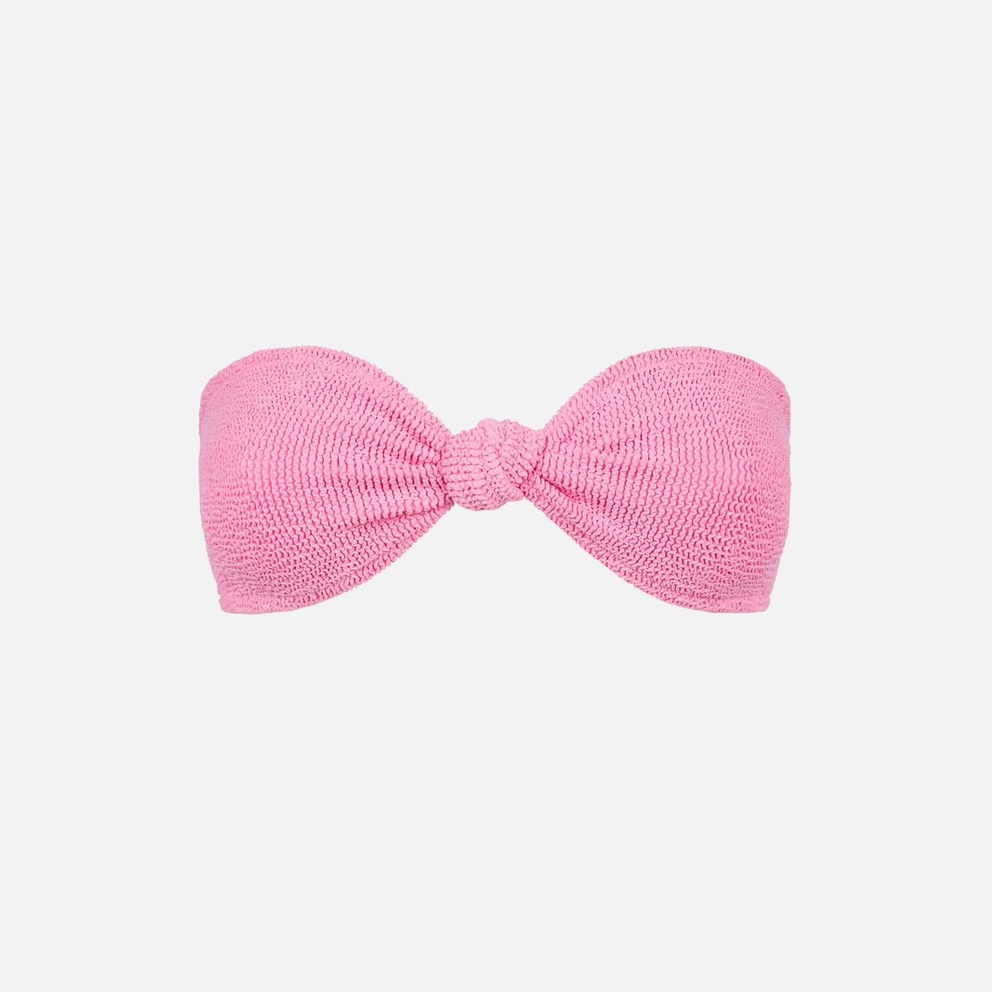 Woman pink crinkle bandeau top swimsuit with knot - MC2 Saint Barth