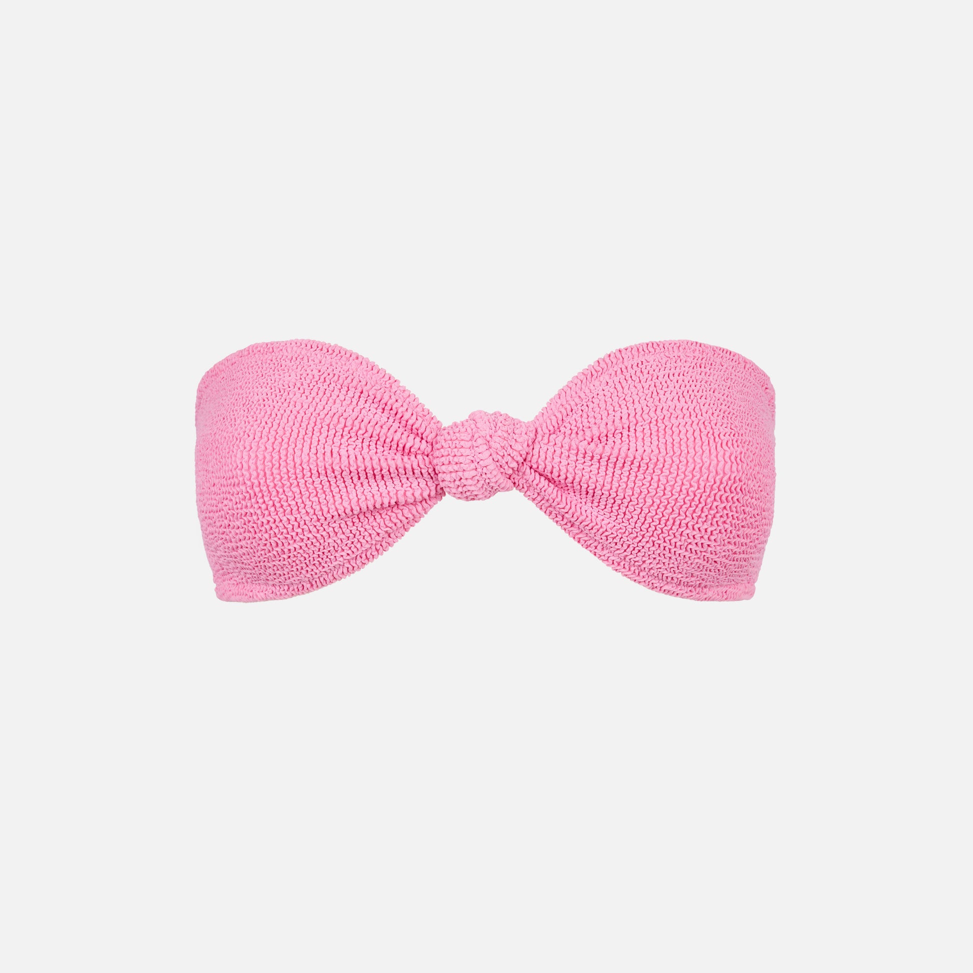Woman pink crinkle bandeau top swimsuit with knot - MC2 Saint Barth