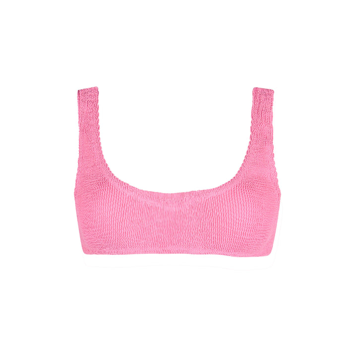 Naima – Klassisches Bralette-Oberteil in Crinkle-Rosa