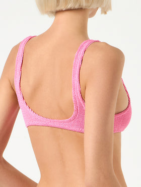 Naima crinkle classico top a bralette rosa
